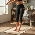 Women's Capri Leggings with Pockets - High Waist