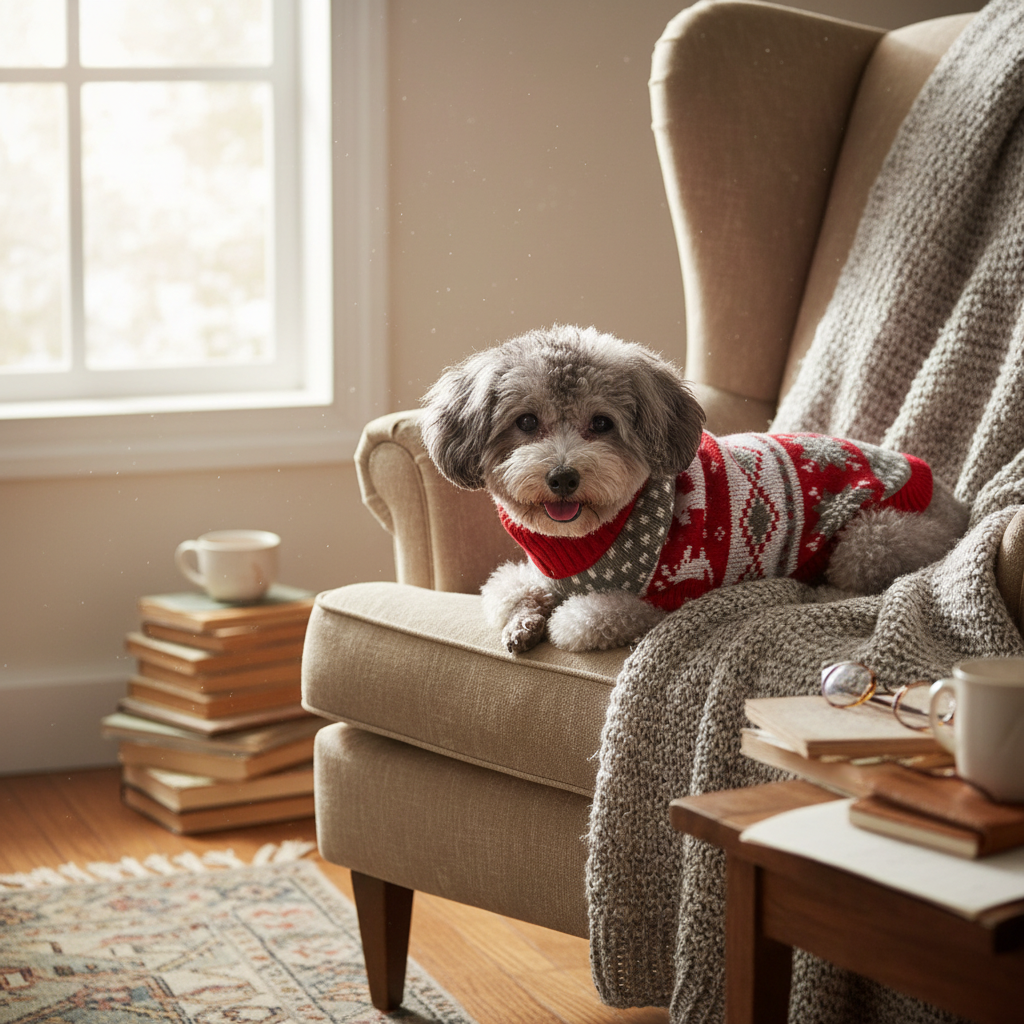 Red Knitted Christmas Sweater for Small Dogs