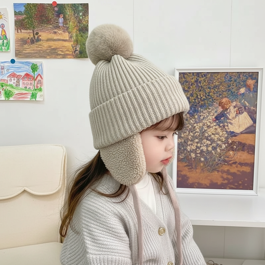 Kids Winter Beanie with Earflaps | Knit Hat