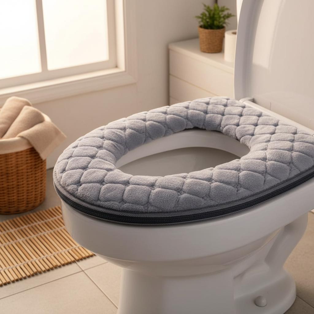 Soft Toilet Seat Cover Cushion - Warm & Washable