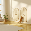 Wall Mounted Cat Scratch Pad with Toy - 3 in 1