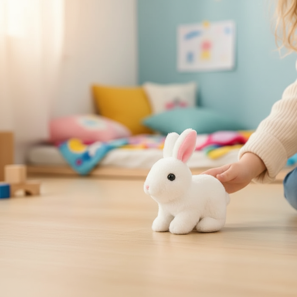 Interactive Plush Bunny Toy with Hopping Motion