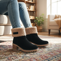 Women's Block Heel Snow Boots - Waterproof Winter Boot