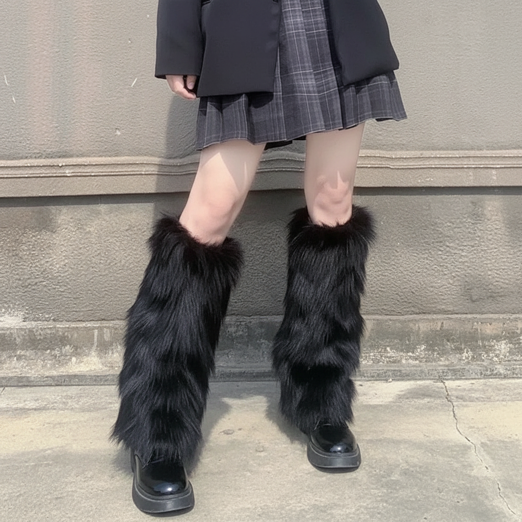 Faux Fur Leg Warmer Boots Cover - Winter Fuzzy Ankle Warmers