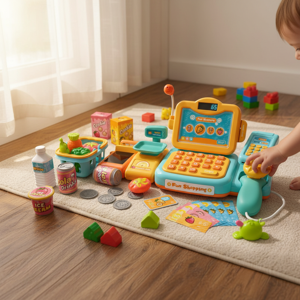 Smart Cash Register Toy with 24 Accessories