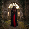 Medieval Vampire Witch Hooded Cloak Robe for Women