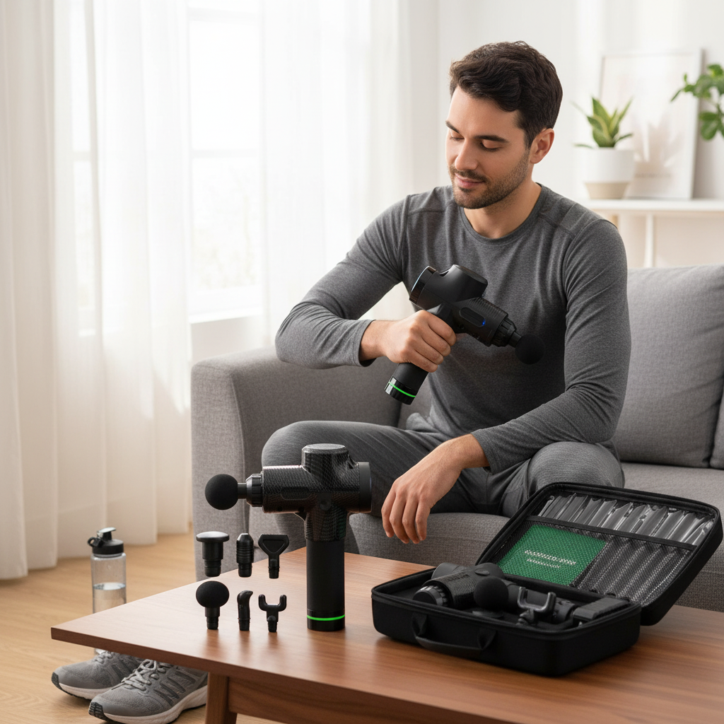 AtlasBay Massage Gun with 6 Interchangeable Heads