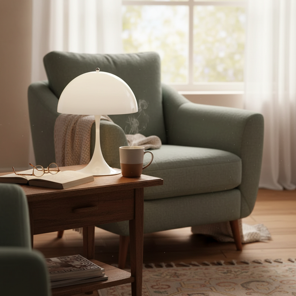 Mid-Century Modern Mushroom Table Lamp | Danish Design