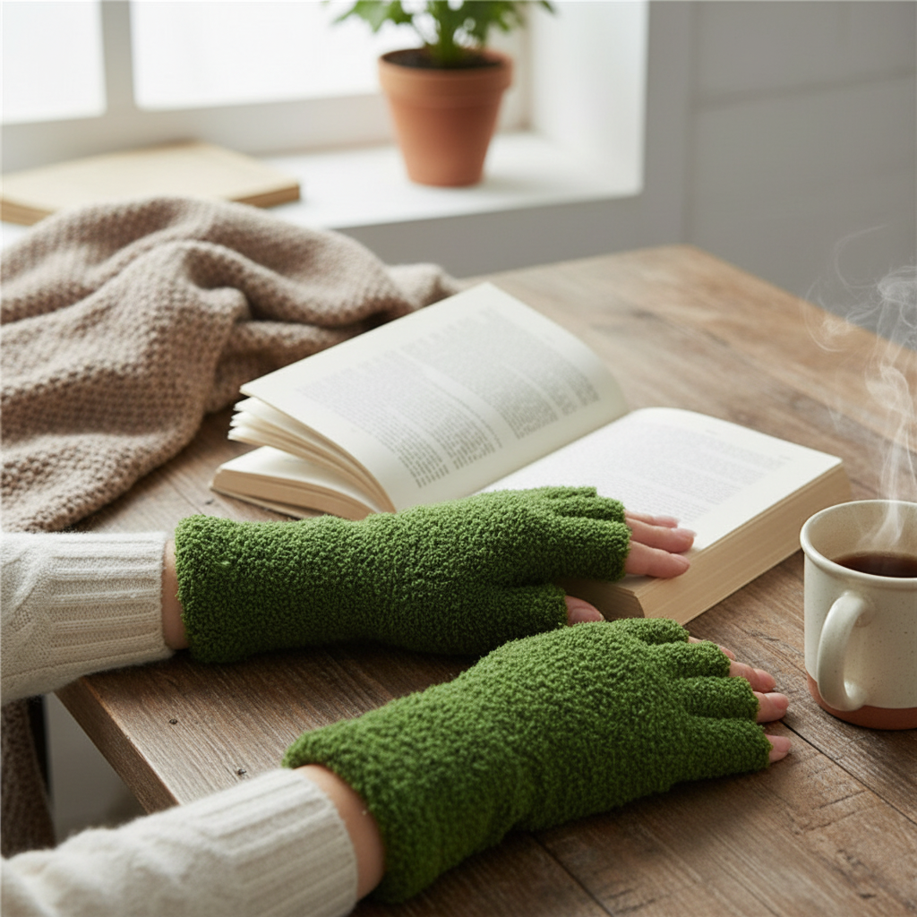 Winter Half Finger Gloves - Fingerless Knit Warmers
