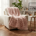 Rabbit Faux Fur Throw Blanket | Winter Warm