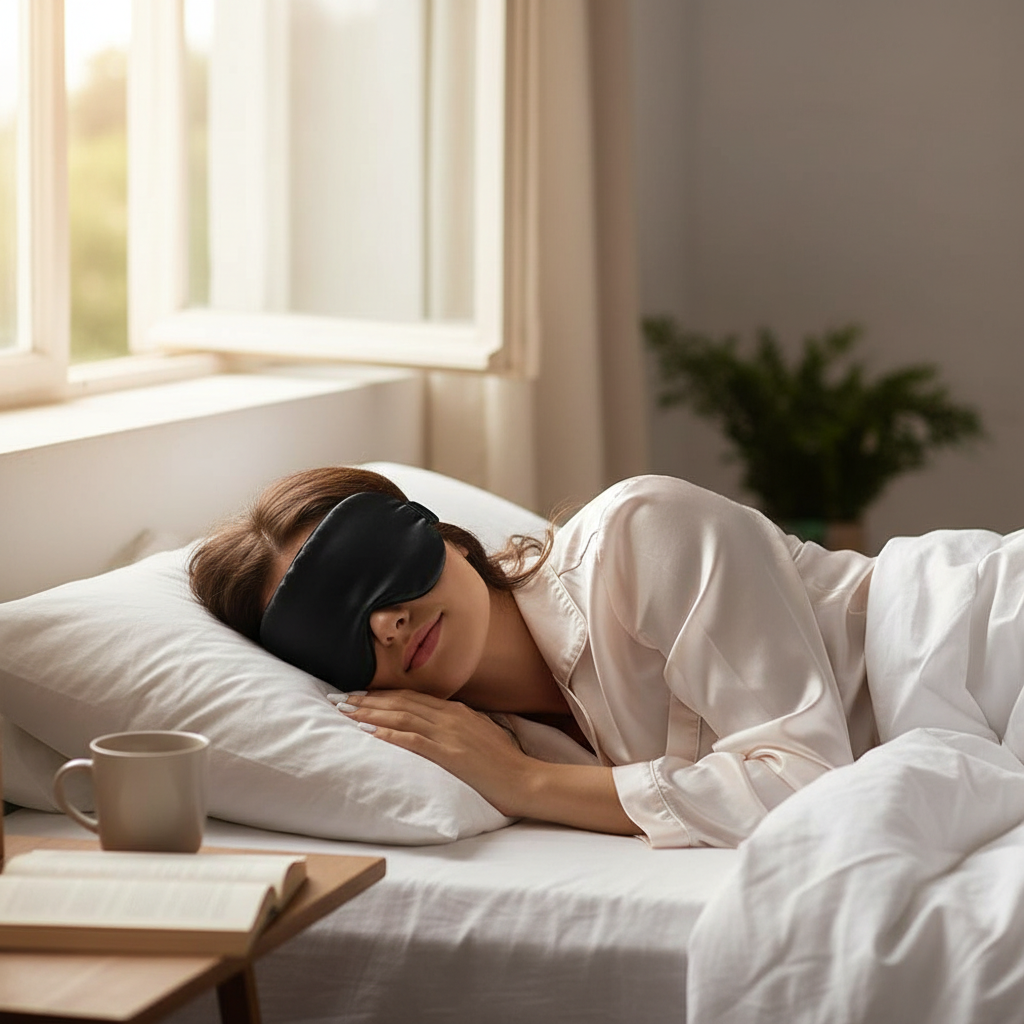 Premium Silk Sleep Mask - Light Blocking Eye Cover