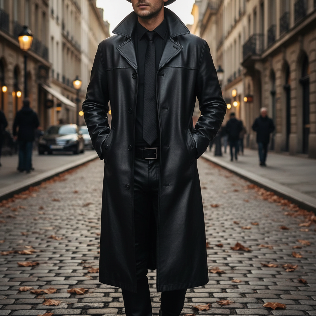 Premium Men's Leather Coat | AtlasBay
