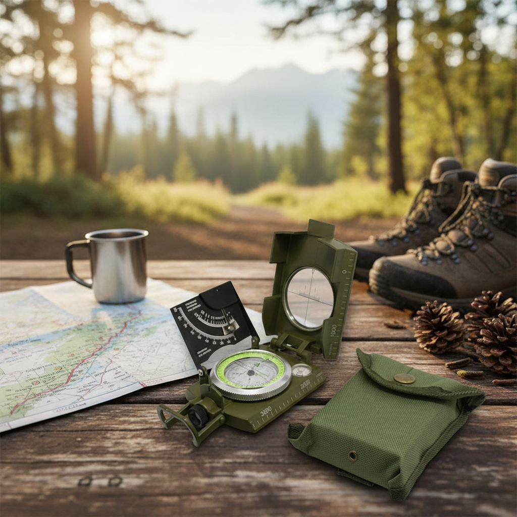Military Compass with Protractor & Calculator