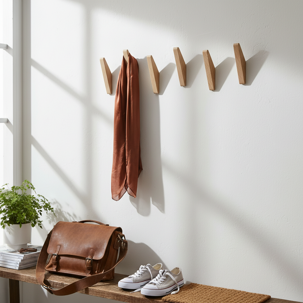 Black Walnut Wooden Coat Hook - Wall Mount