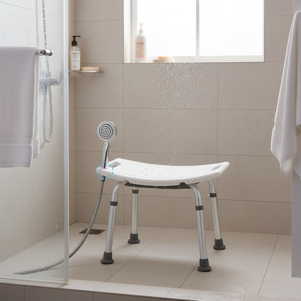 Adjustable Folding Shower Stool with Non-Slip Surface