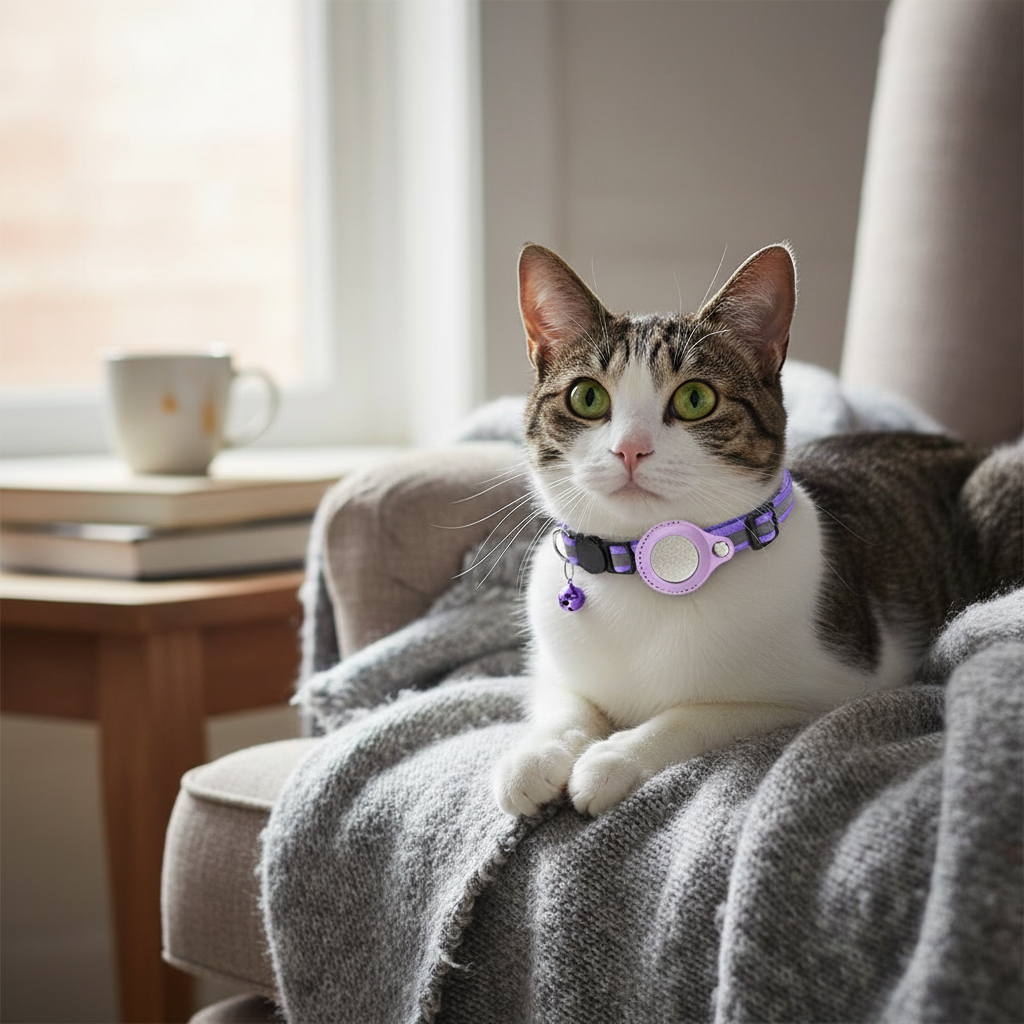 Waterproof Reflective Pet AirTag Collar Holder