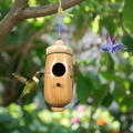 Wooden Hummingbird House - Hanging Garden Birdhouse