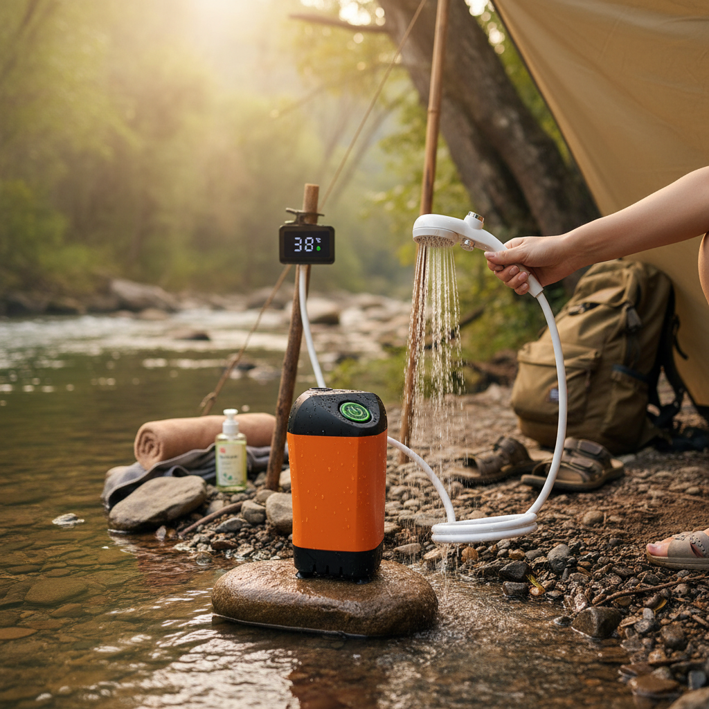 Portable Camping Shower with Temperature Display