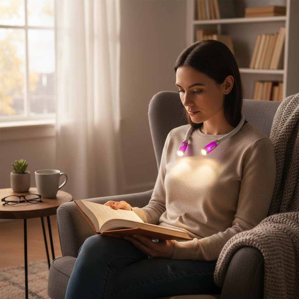Neck Reading Light with Flexible LED Arms