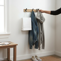 Bamboo Wall Coat Rack with Sliding Hooks