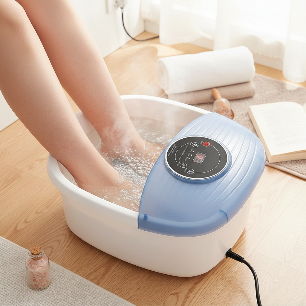 Temperature Controlled Foot Spa with Bubble Bath & Vibration Massage