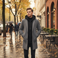 Wool Trench Coat with Removable Hood