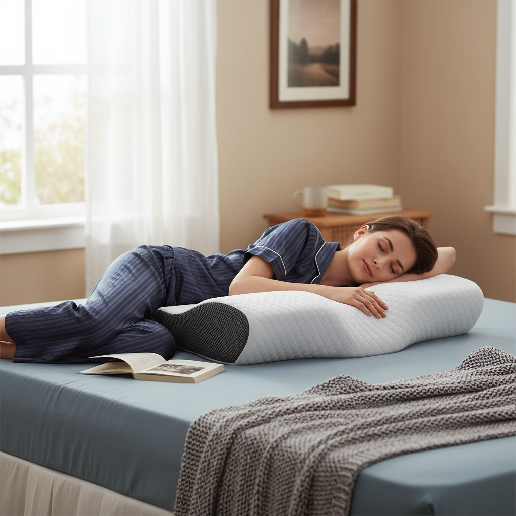 Orthopedic Memory Foam Contoured Pillow for Neck Pain
