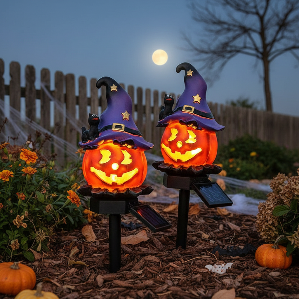 Solar Halloween Pumpkin Light with Stake