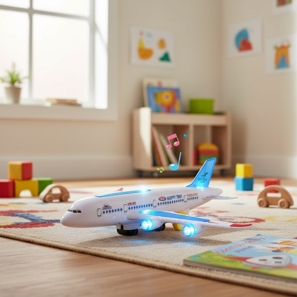 Electric Airplane Toy with Music & Light Effects