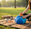 Mini Air Pump with LED Light - Portable Inflator & Vacuum