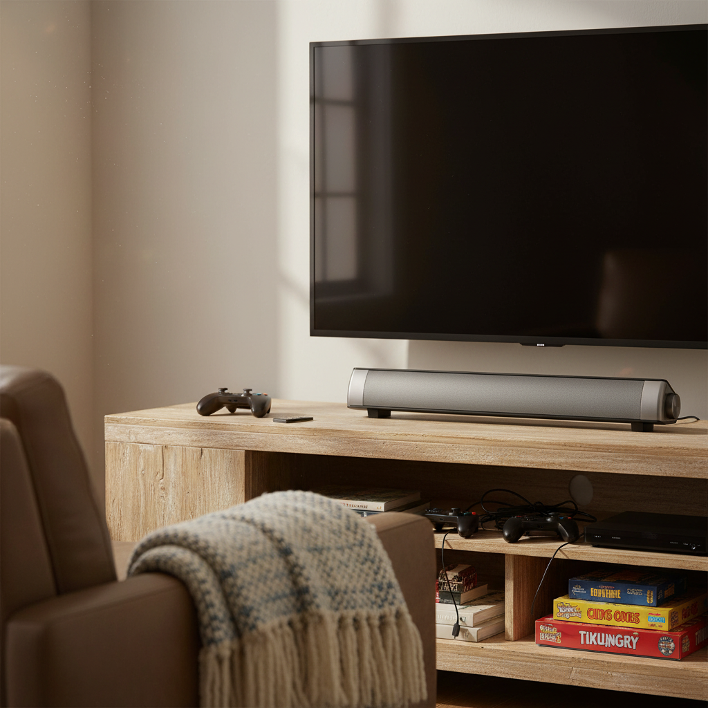 Bluetooth Soundbar for TV with Rechargeable Battery