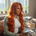Ginger Wavy Lace Front Wig | Long Orange Red Hair