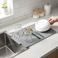 Silicone Dish Drying Mat with Drain Grooves