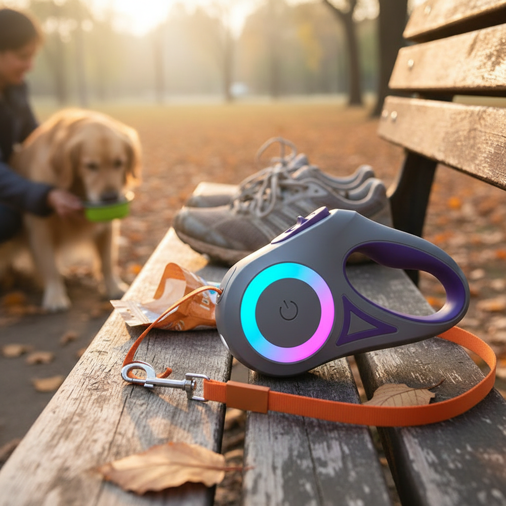 LED Retractable Dog Leash with Light - 5M