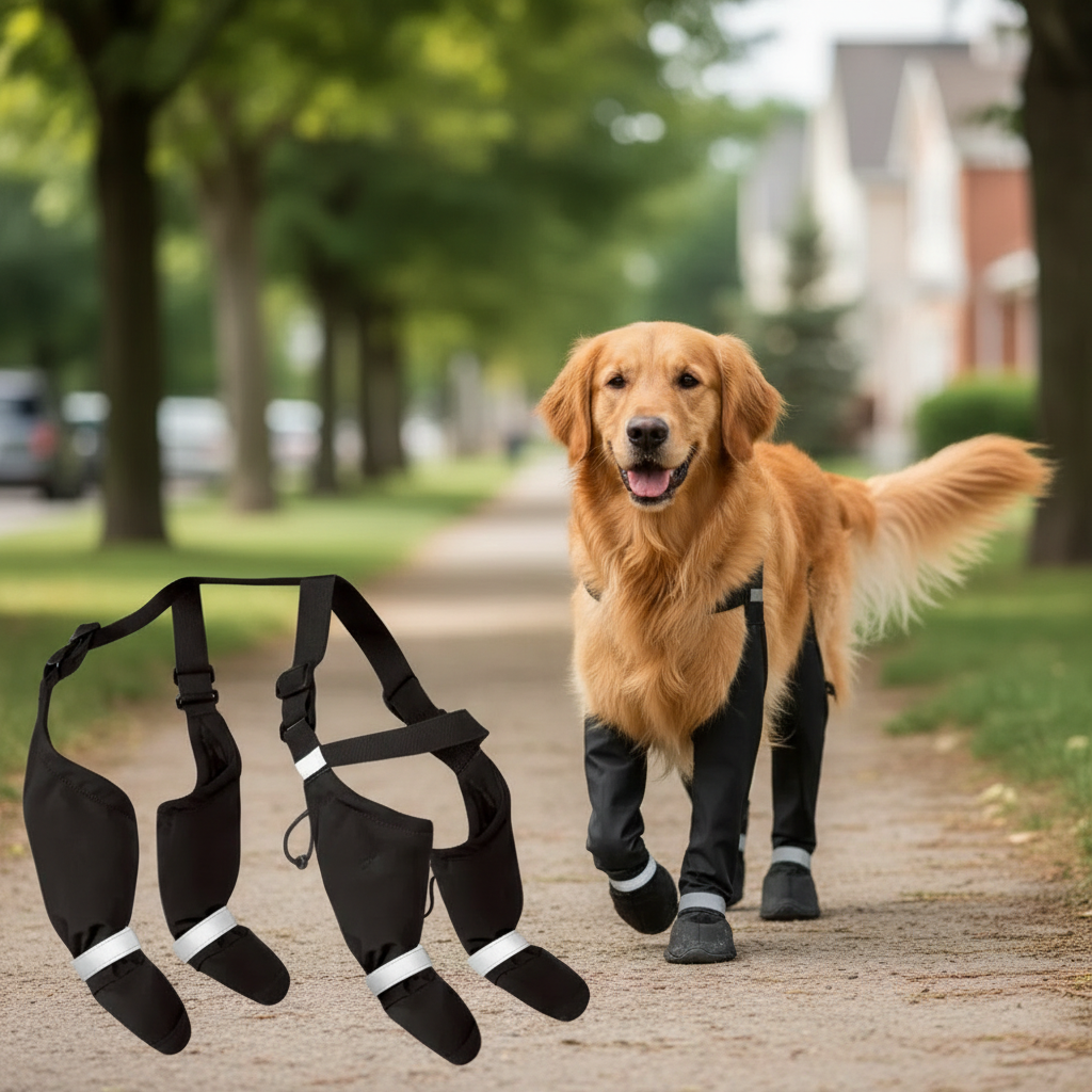 Waterproof Dog Boots with Suspenders