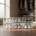 Clear Stackable Shoe Box Organizer - 6 Pack