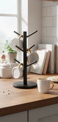 Wooden Coffee Mug Holder Tree with 6 Branches