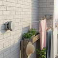 Retractable Washing Line with Swivel Wall Mount