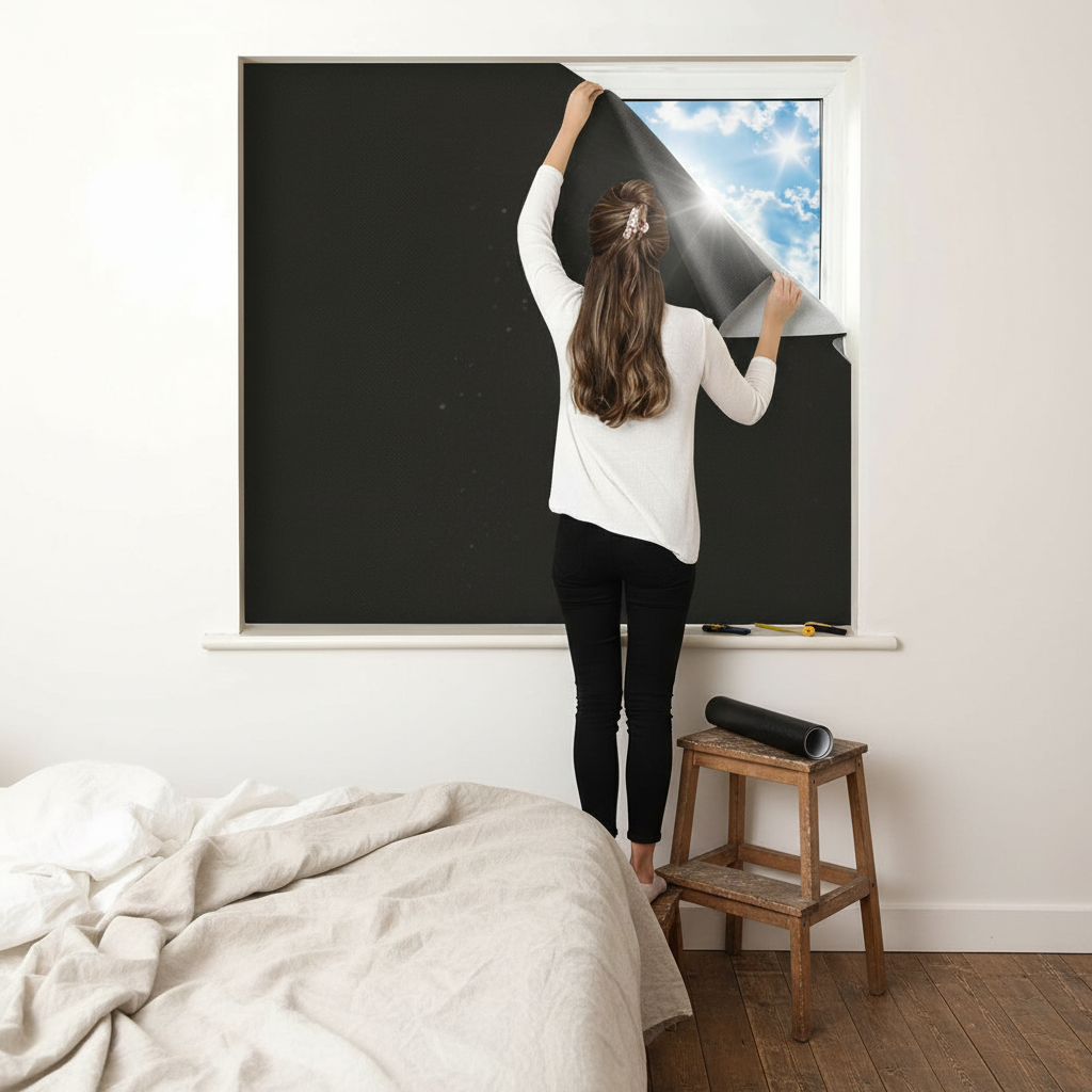 Adhesive Blackout Window Shade - Light Blocking Cover