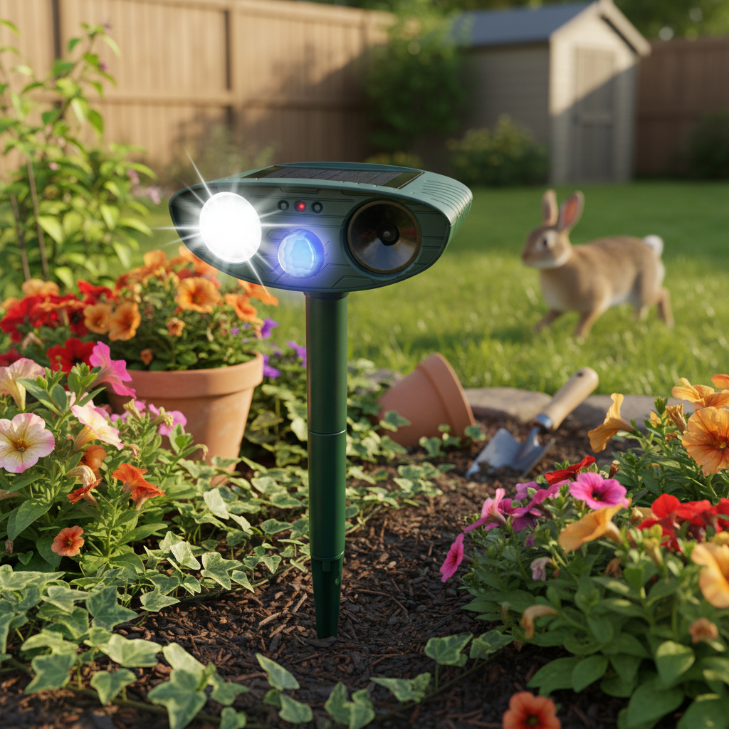 Solar Ultrasonic Dog Repeller for Outdoor Use