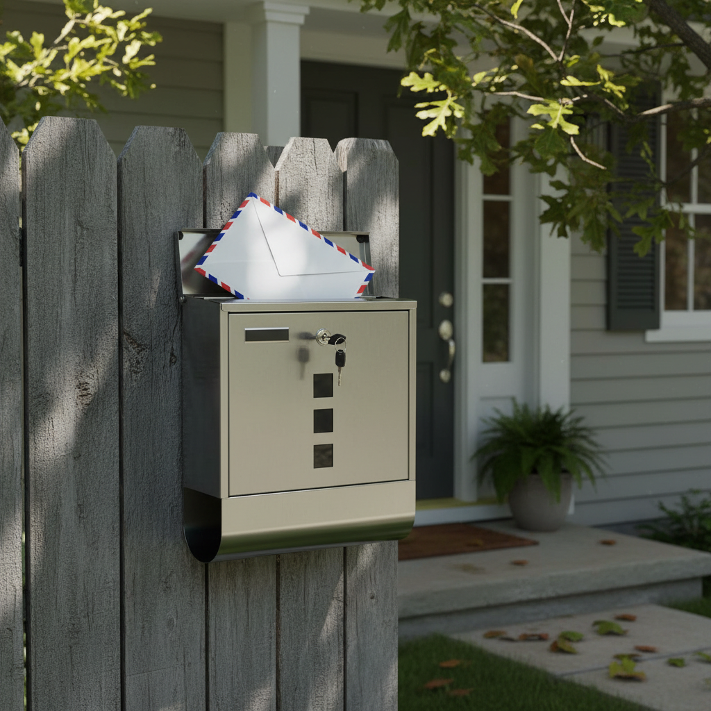 Large Vertical Wall Mount Metal Mailbox with Lock