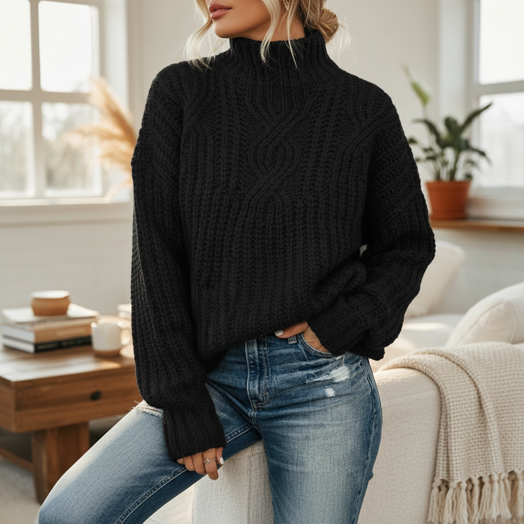 Soft Knitted Women's Sweater - Cozy & Versatile
