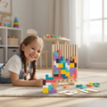 Wooden Montessori Blocks & Puzzle Cards Set
