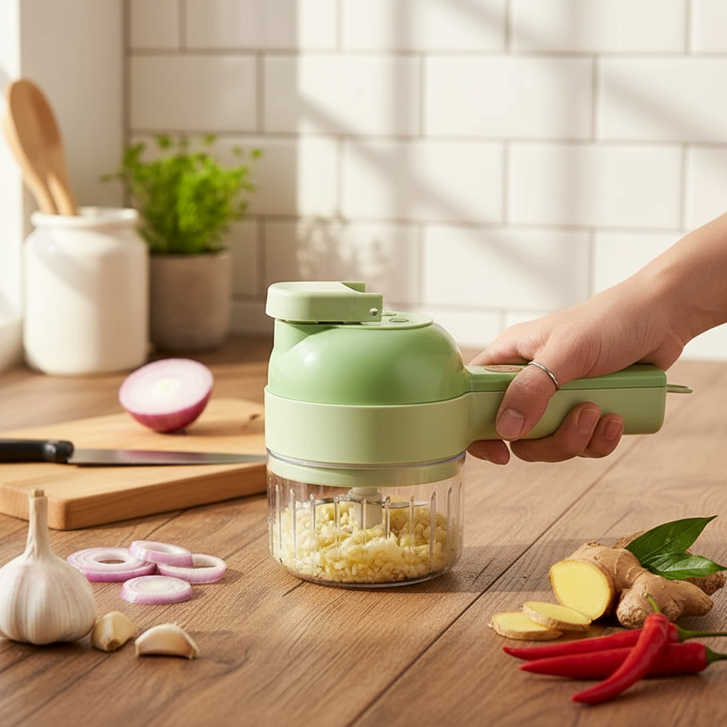 4-in-1 Electric Food Cutter & Vegetable Chopper