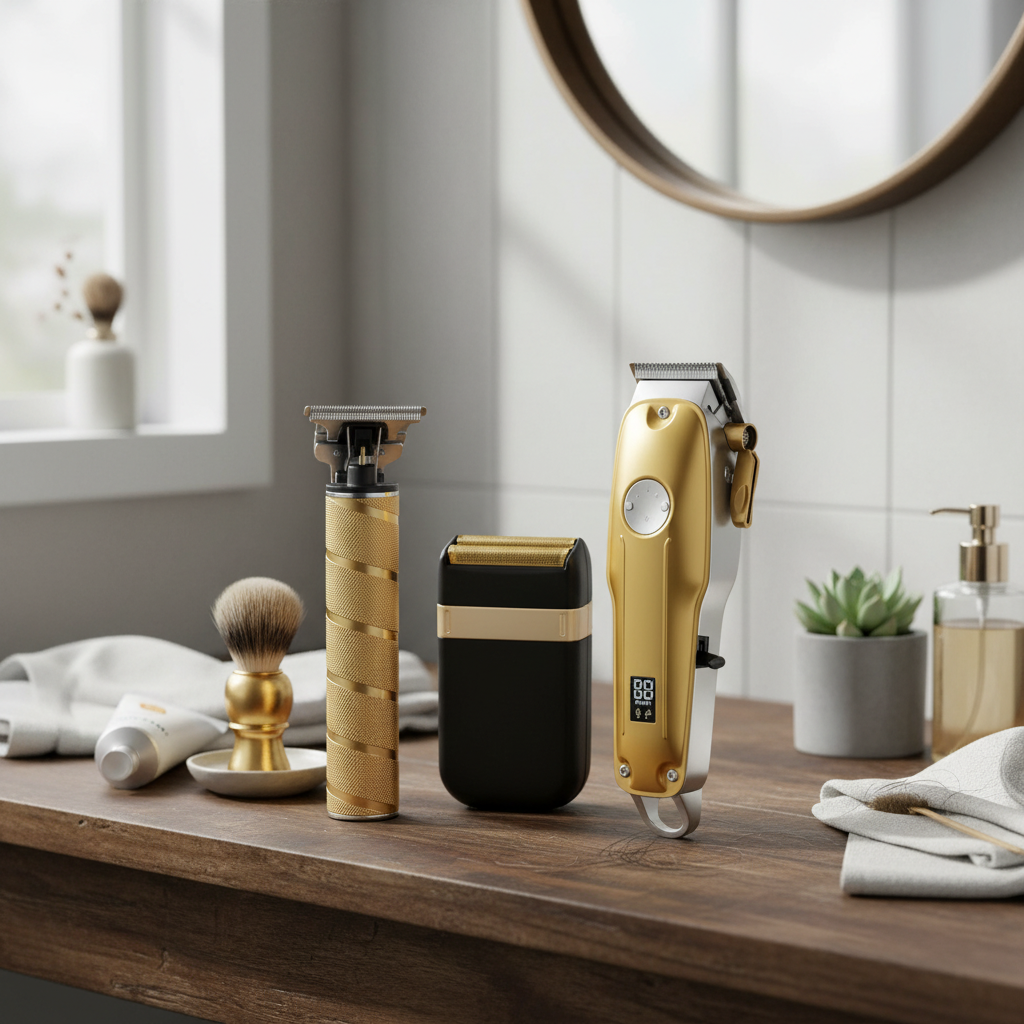 Professional Gold Cordless Hair Clipper Set for Men