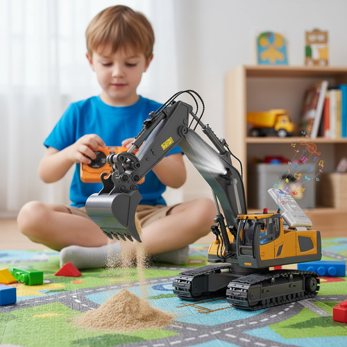 4WD RC Excavator with Dump Bed & Metal Shovel