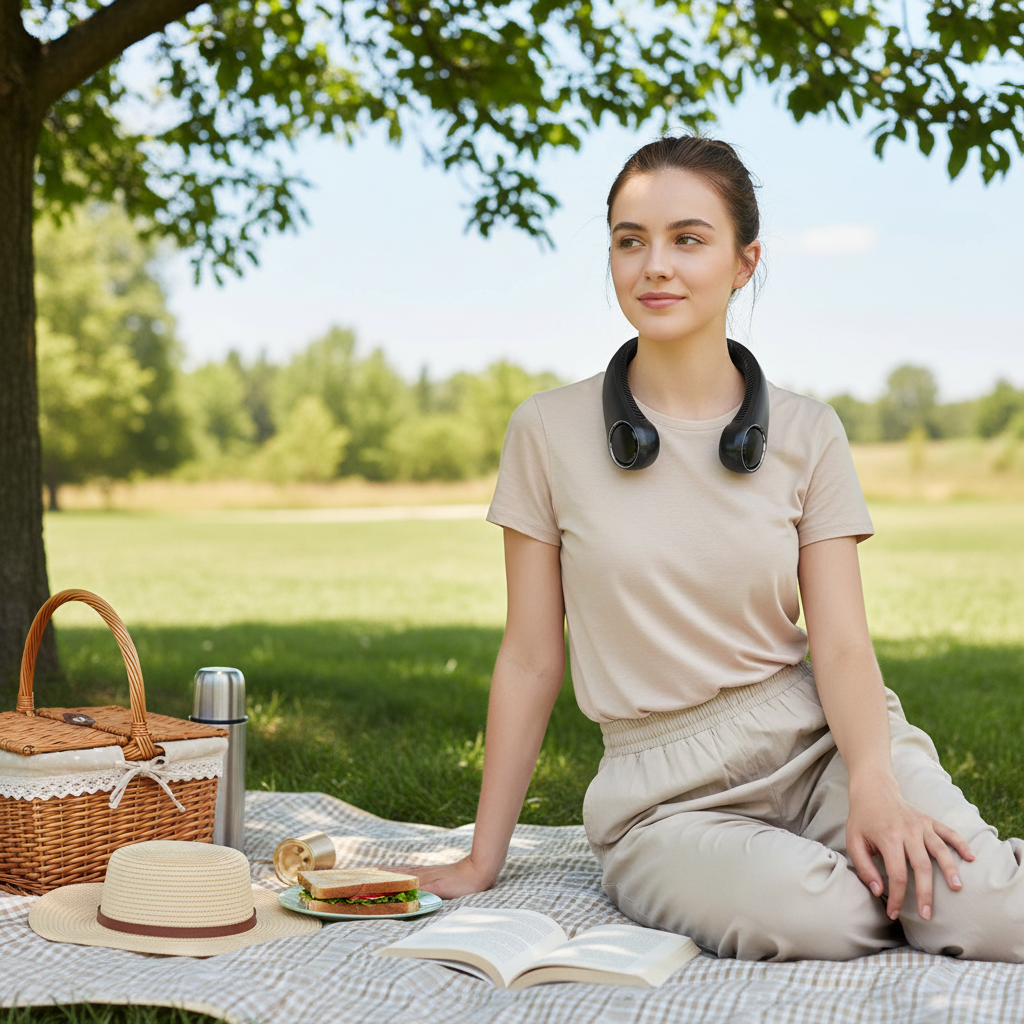 Portable 360° Neck Fan - Hands Free Cooling