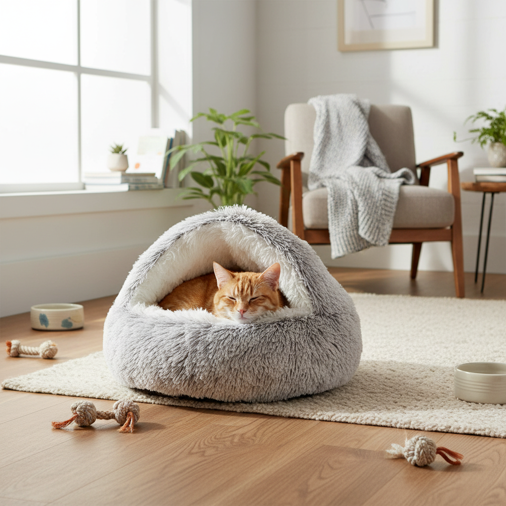 SnuggleCave Pet Bed for Dogs & Cats