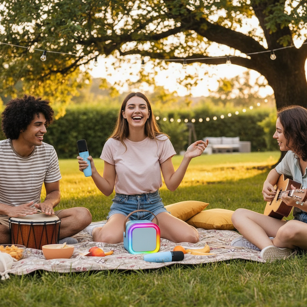 Wireless Karaoke Machine with 2 Microphones for Kids