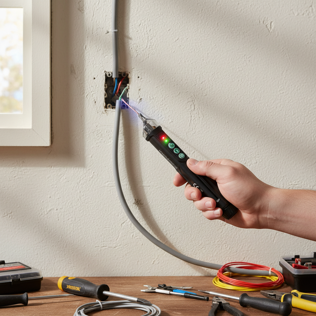Non-Contact Voltage Tester with LED & Adjustable Sensitivity